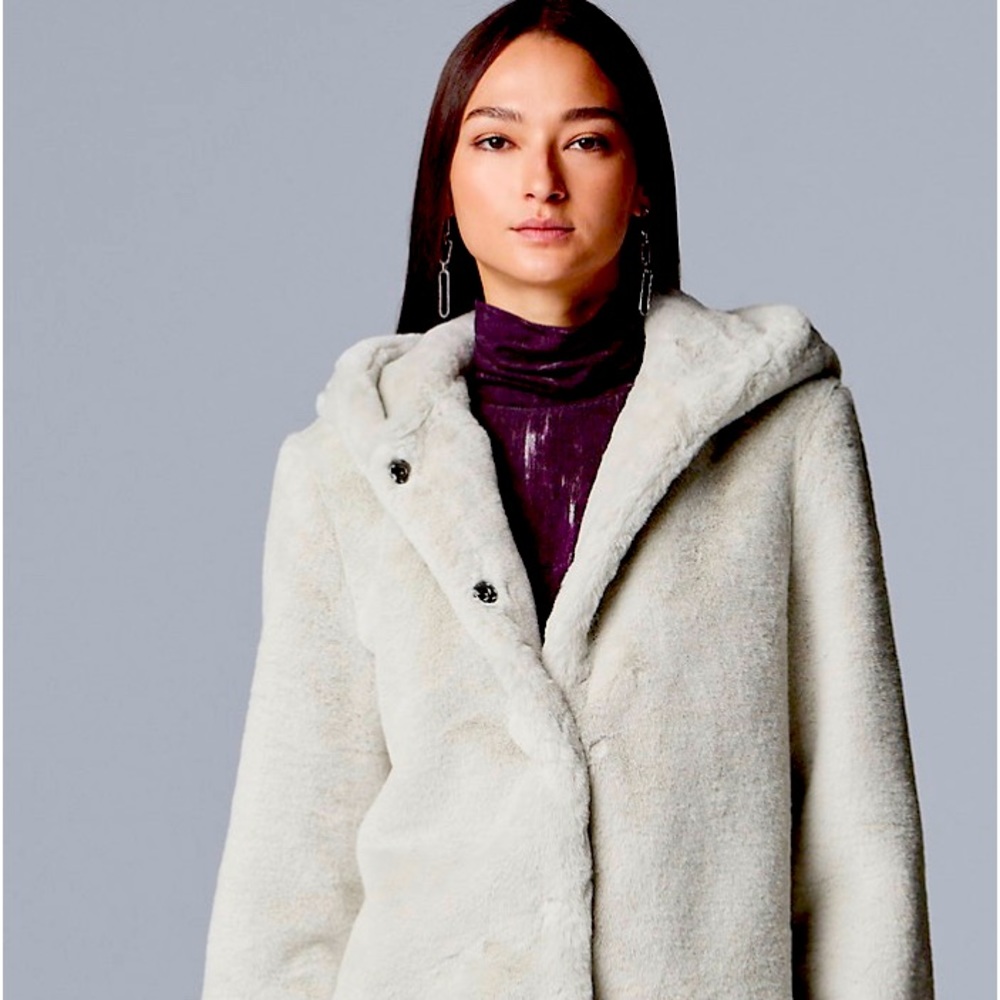 Simply Vera by Vera Wang Faux Fur Hooded Jacket.